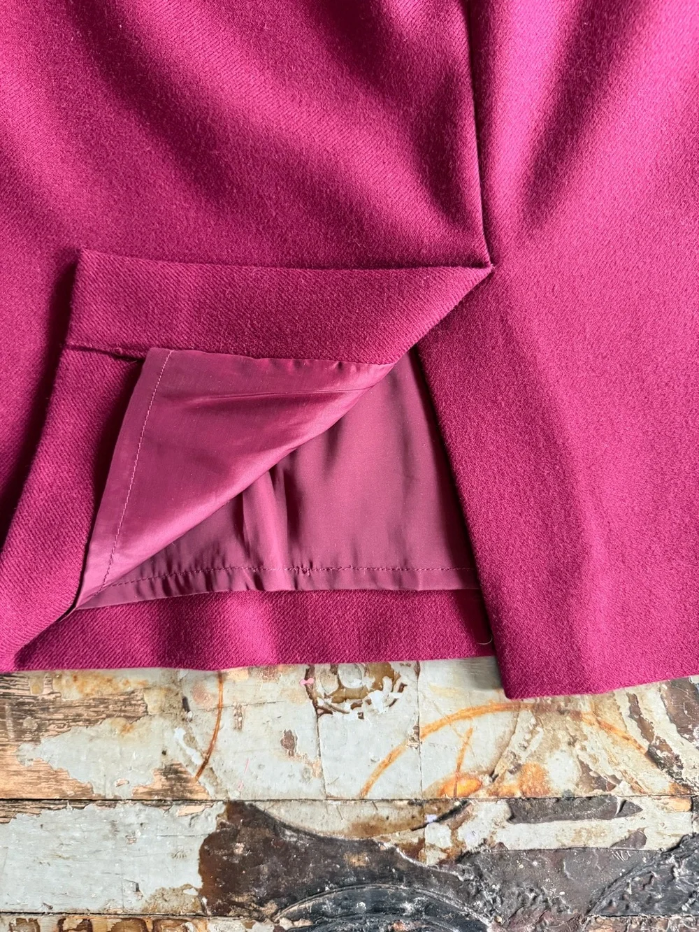 J. Crew Classic Wool #2 Pencil Skirt in Pinot Noir
